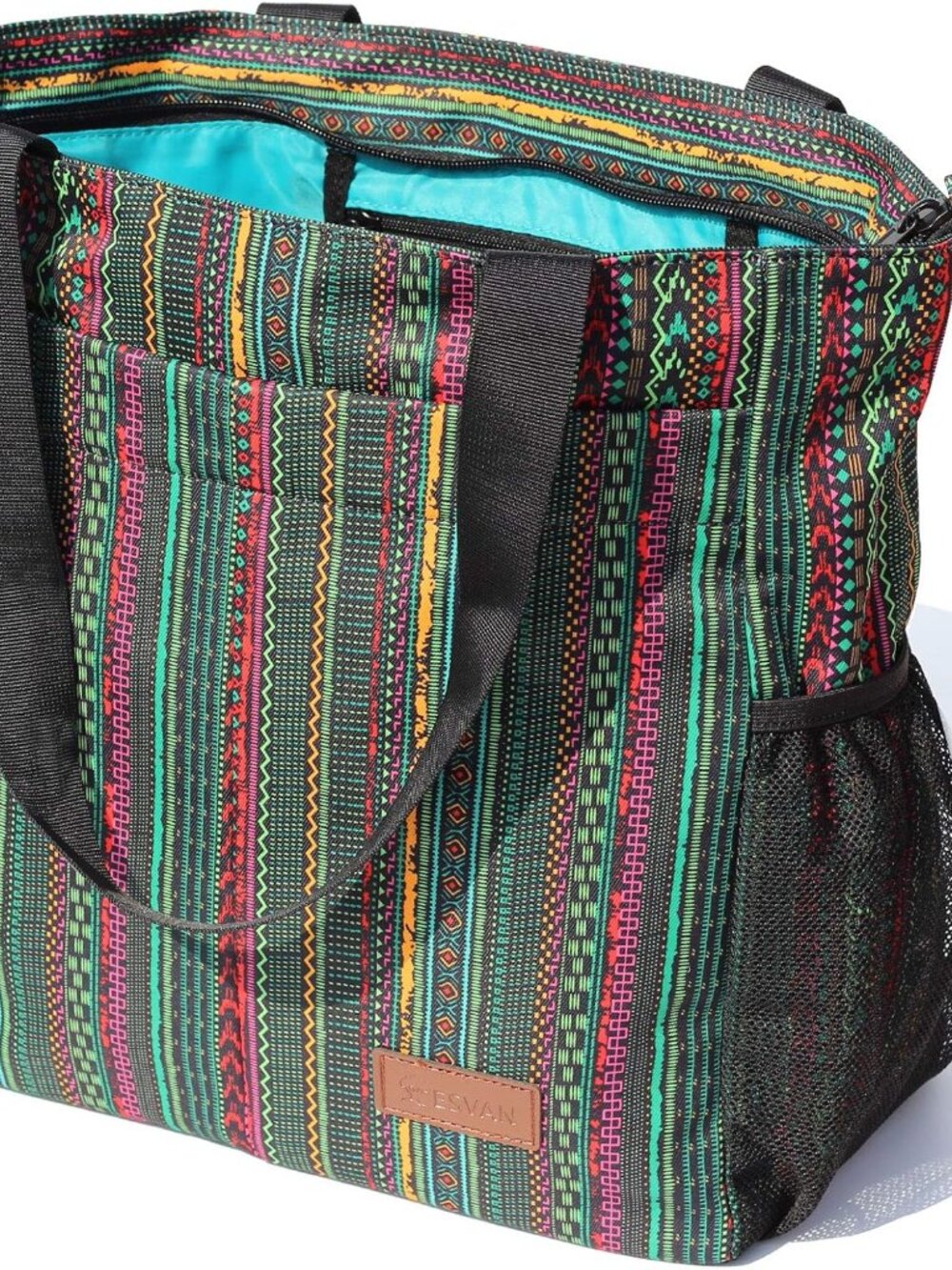 Original Floral Tote Bag Large Shoulder Bag with Multi Pockets for Gym Travel Be